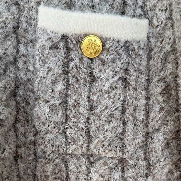 J Crew Cardigan Grey Cable-knit Sweater Lady Jacket - Picture 3 of 6
